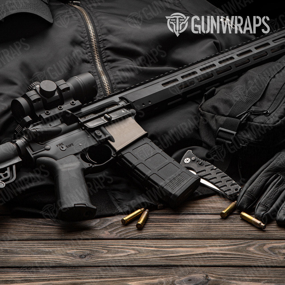 Woodgrain Stockholm AR-15 Mag Well Gun Skin Vinyl Wrap