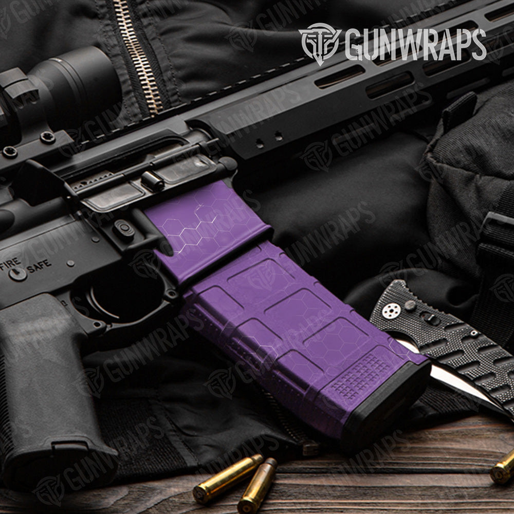 AR 15 Mag & Mag Well Hex Electric Purple Gun Skin Vinyl Wrap