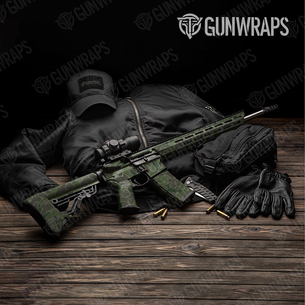 Old School Duck Army Dark Green Gun Skin Vinyl Wrap