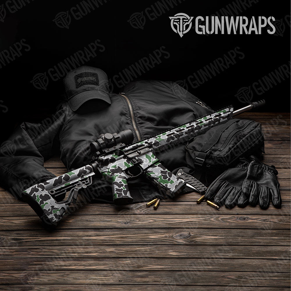 Old School Duck Green Tiger Gun Skin Vinyl Wrap