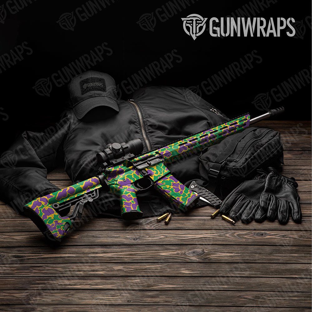 Old School Duck Mardi Gras Gun Skin Vinyl Wrap
