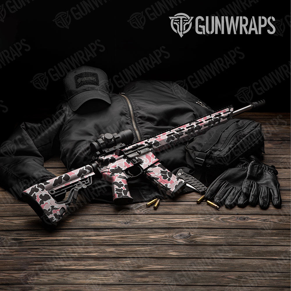Old School Duck Pink Gun Skin Vinyl Wrap