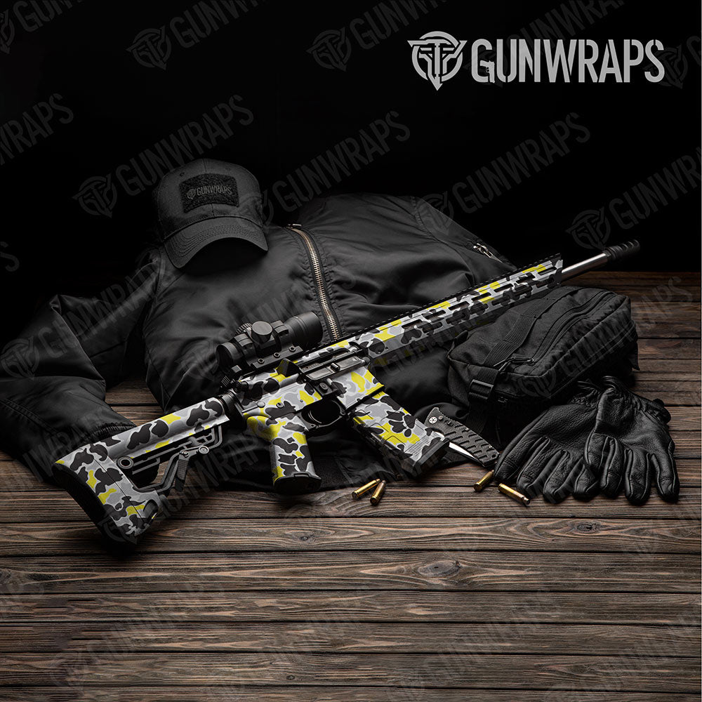 Old School Duck Yellow Tiger Gun Skin Vinyl Wrap