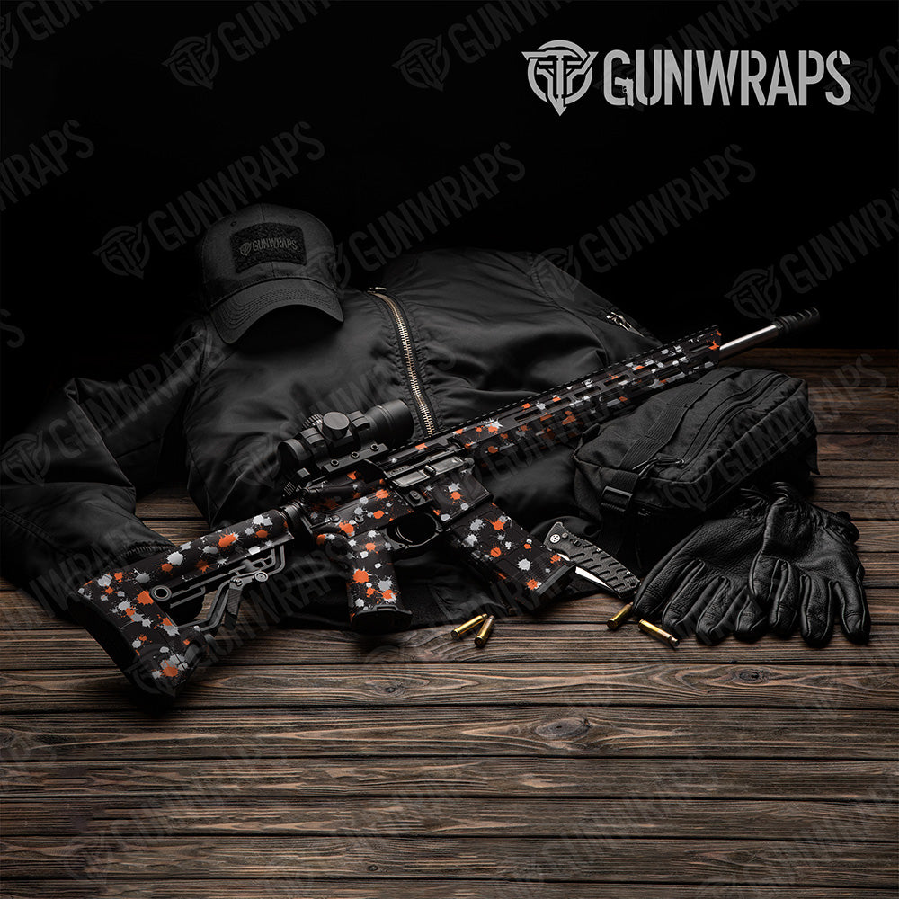 AR 15 Paintball Orange Tiger Gun Skin Vinyl Wrap