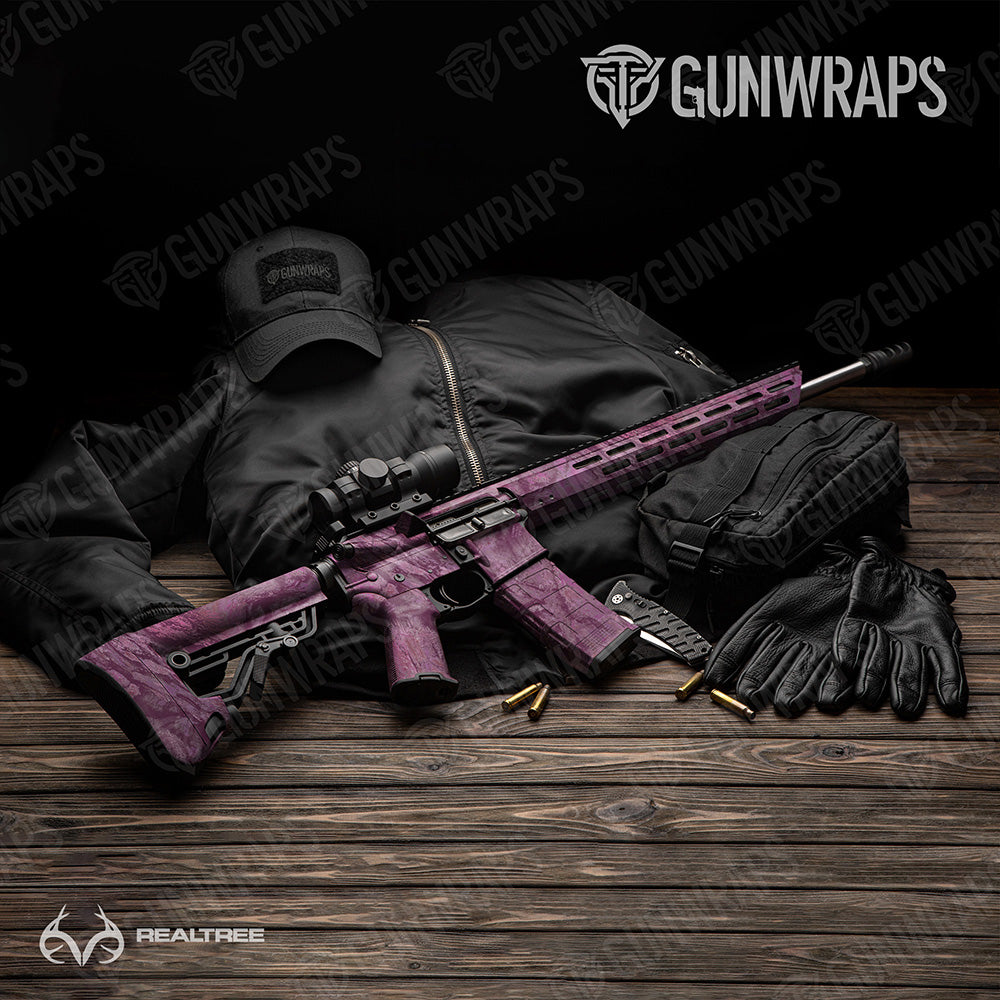 AR-15 Realtree Aspect Cranberry Camo Gun Skin Vinyl Wrap