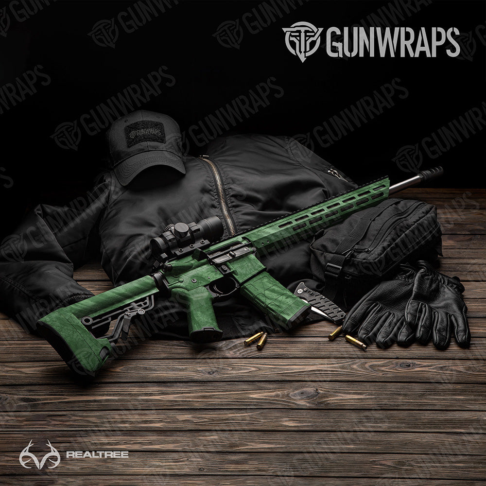 AR-15 Realtree Fishing Green Camo Gun Skin Vinyl Wrap