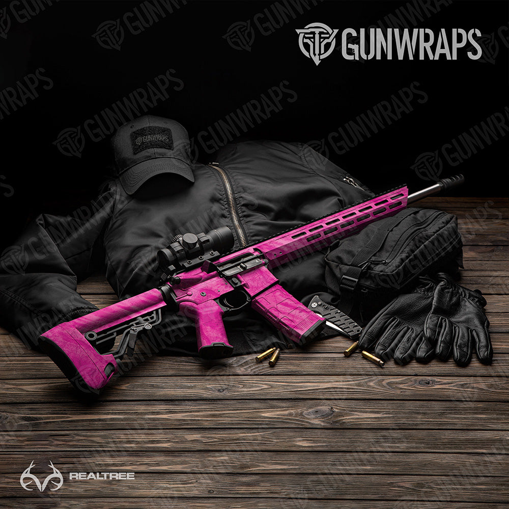 AR-15 Realtree Fishing Magenta Camo Gun Skin Vinyl Wrap