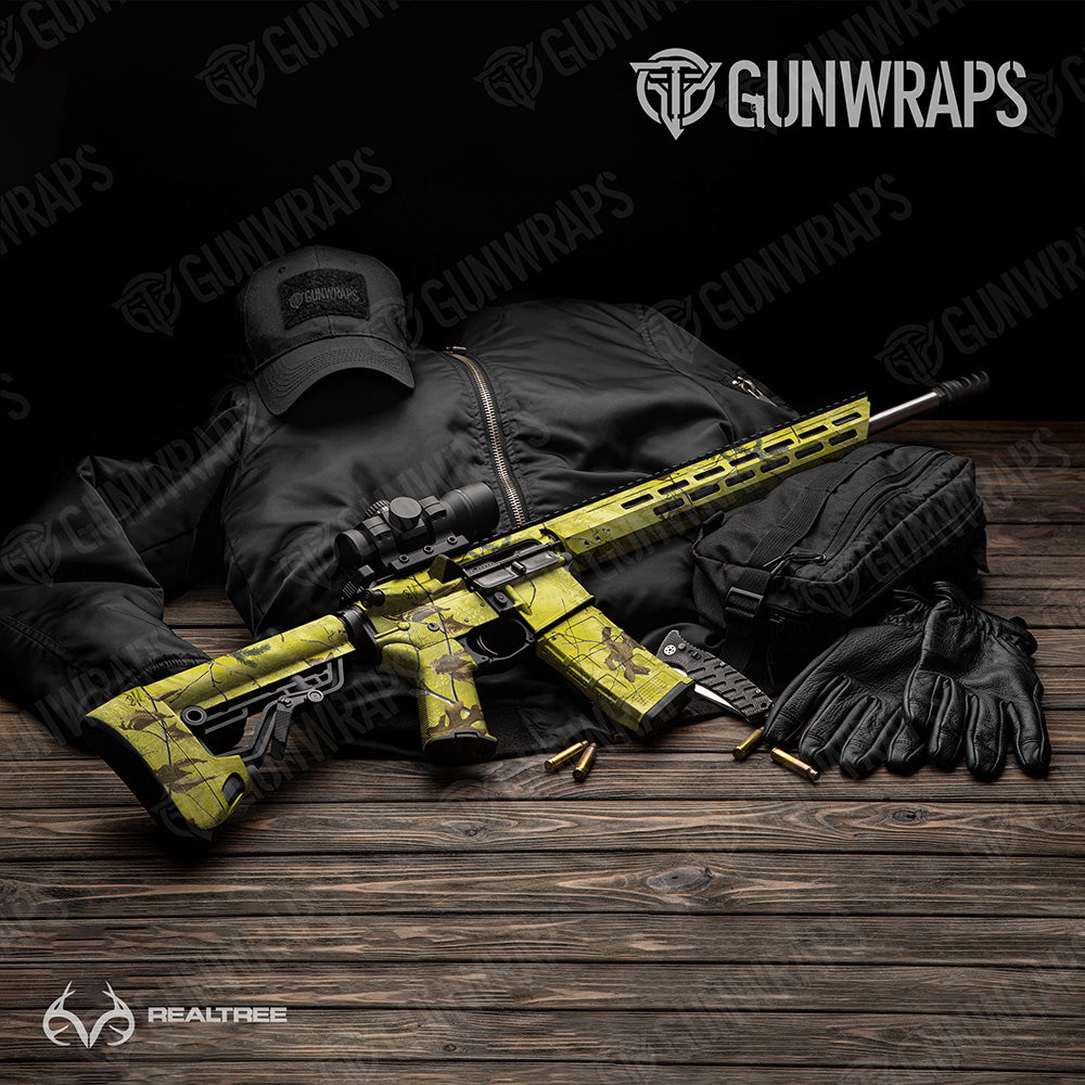 AR-15 Realtree XTRA Colors Yellow Camo Gun Skin Vinyl Wrap
