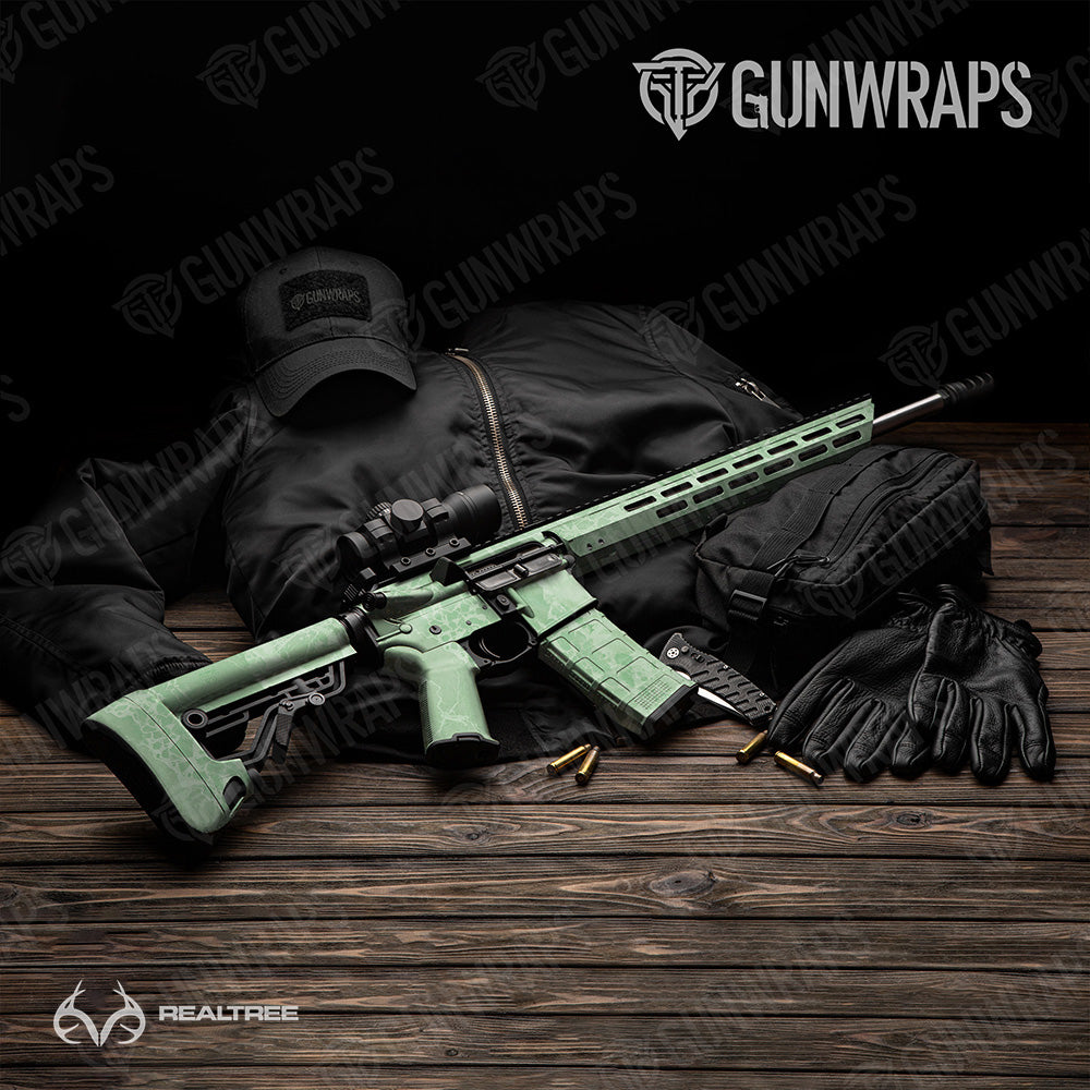 AR 15 Realtree WAV3 Lime Green Camo Gun Skin Vinyl Wrap