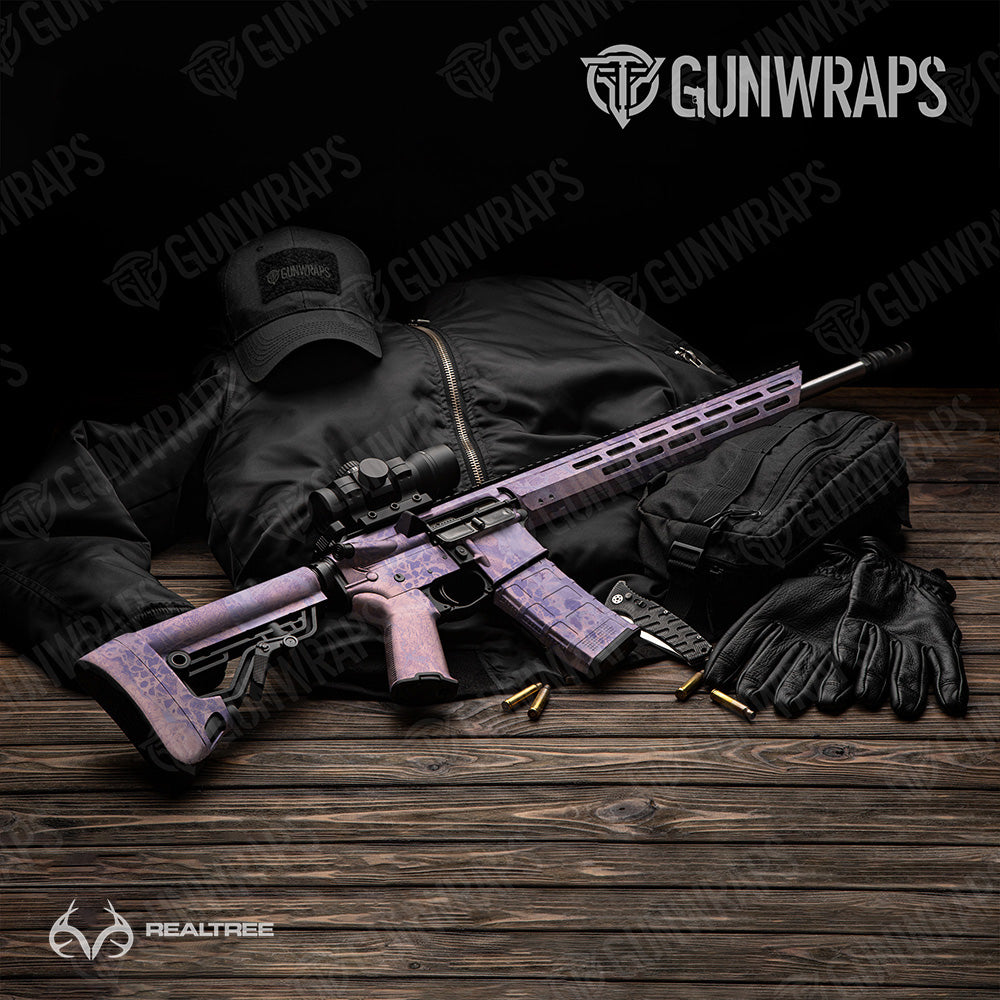 AR 15 Realtree WAV3 Purple Rose Camo Gun Skin Vinyl Wrap