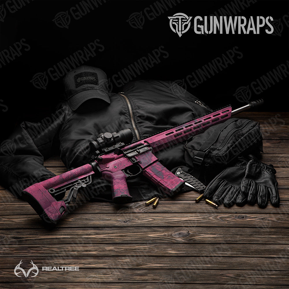 AR 15 Realtree XTREME Dark Magenta Camo Gun Skin Vinyl Wrap