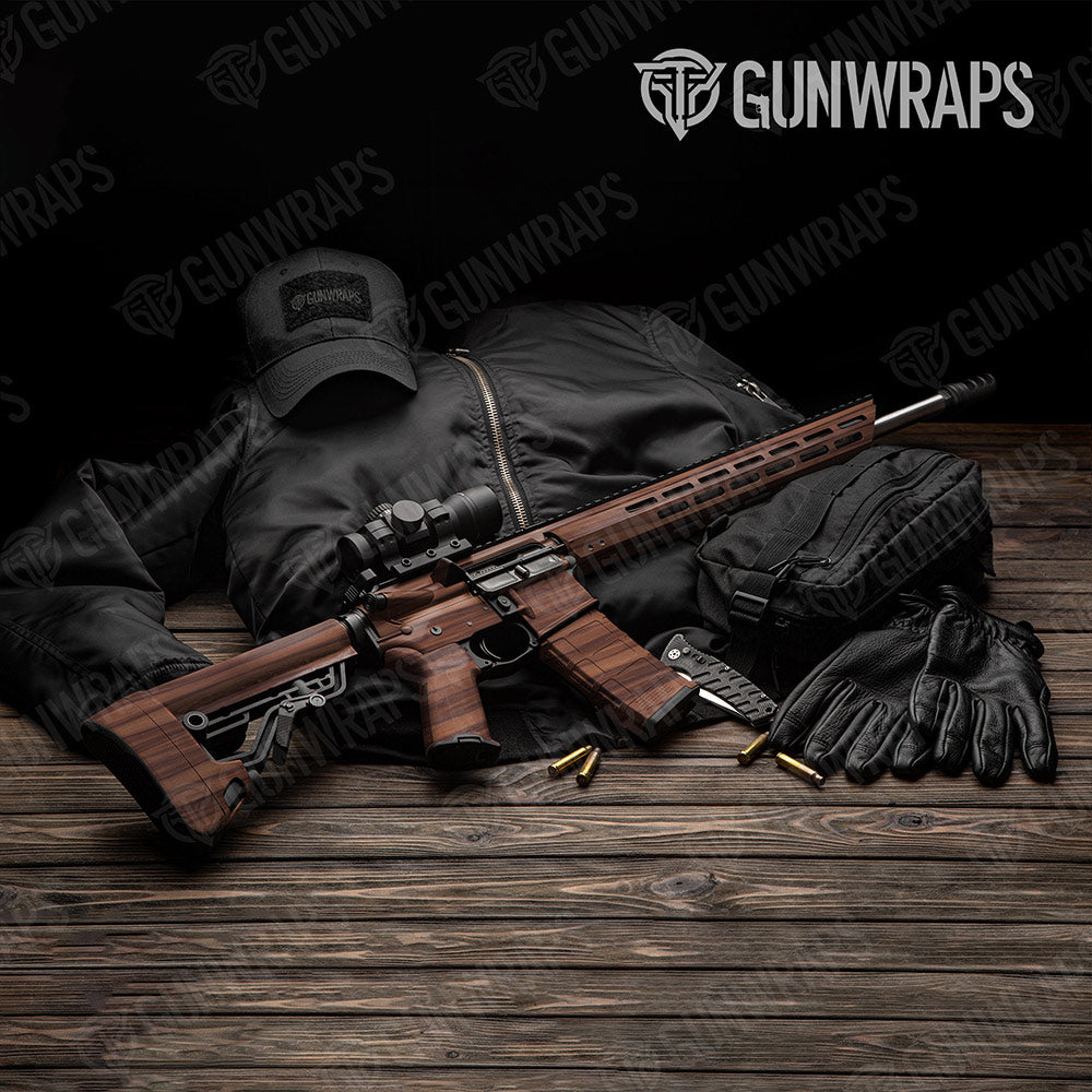 Woodgrain Berlin Gun Skin Vinyl Wrap