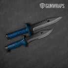 Knife Bandana Blue & Black Gear Skin Vinyl Wrap