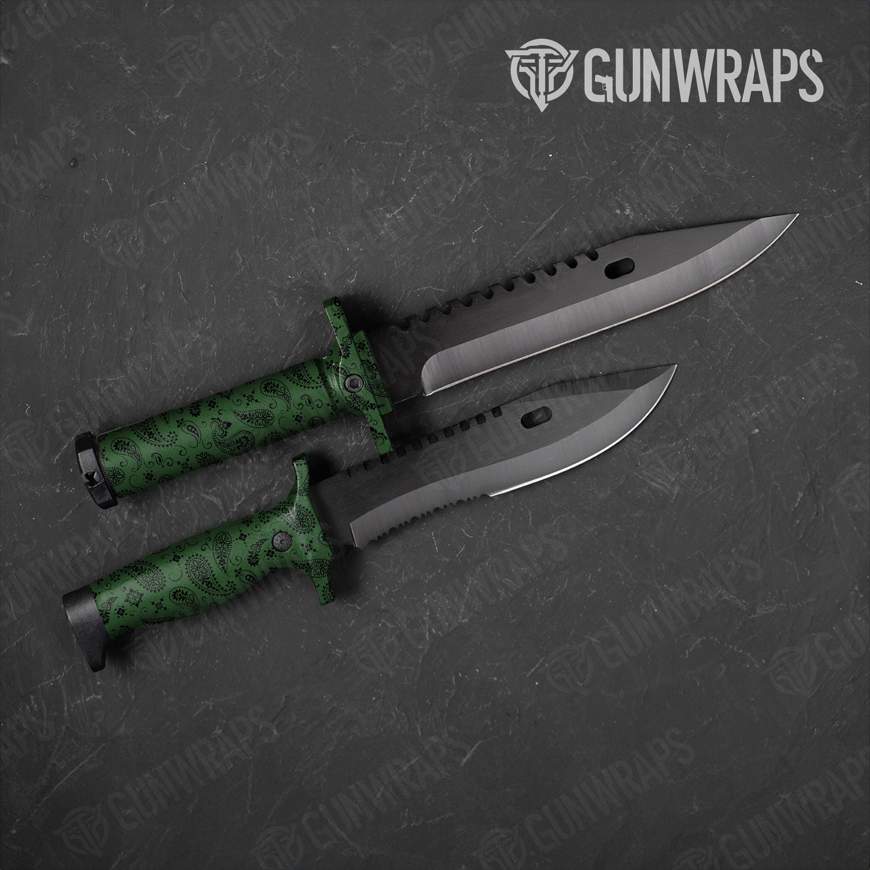 Knife Bandana Green & Black Gear Skin Vinyl Wrap