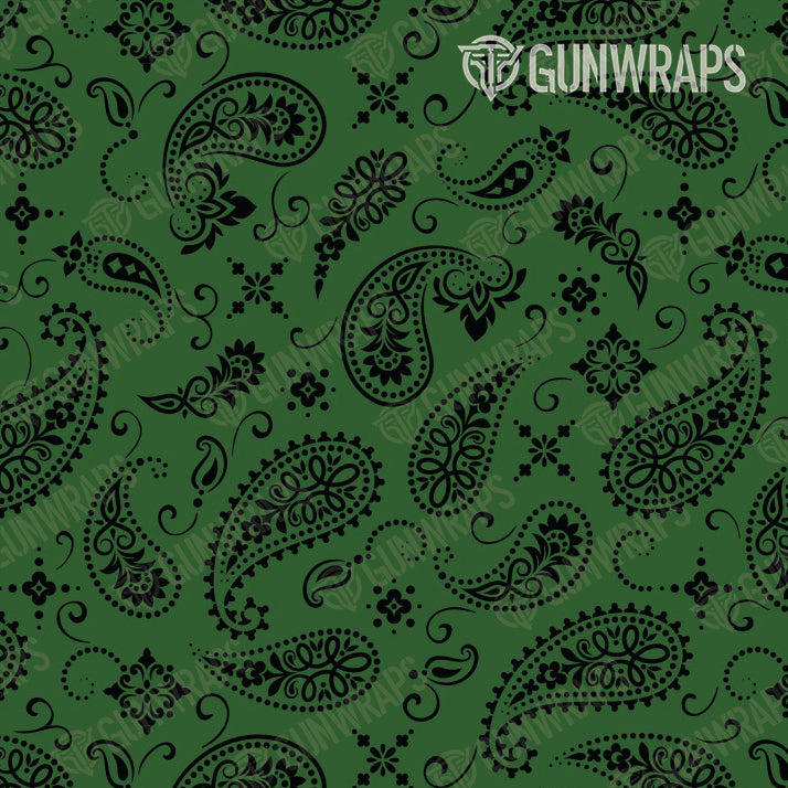 AR 15 Mag Well Bandana Green & Black Gun Skin Pattern