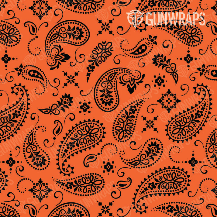 AR 15 Mag Well Bandana Orange & Black Gun Skin Pattern