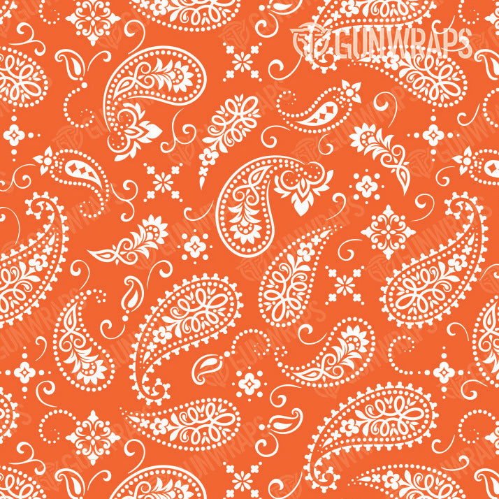 AR 15 Mag Well Bandana Orange & White Gun Skin Pattern