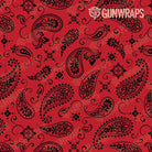 AR 15 Mag & Mag Well Bandana Red & Black Gun Skin Pattern