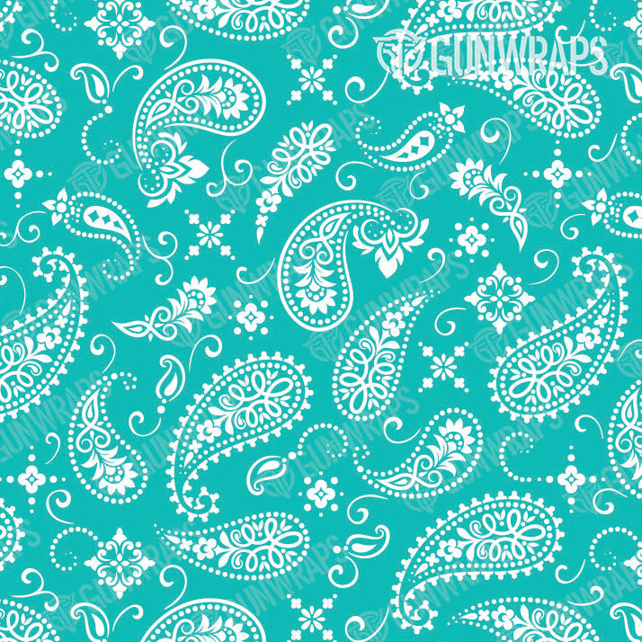 Bandana Tiffany Blue White Knife Gear Skin Vinyl Wrap