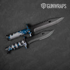 Broken Plaid Blue Camo Knife Gear Skin Vinyl Wrap