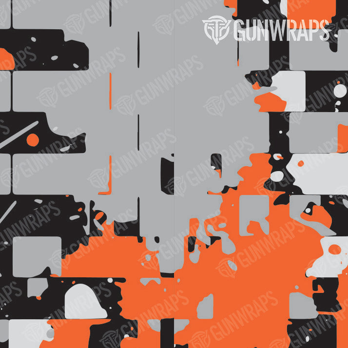 AR 15 Broken Plaid Orange Camo Gun Skin Pattern
