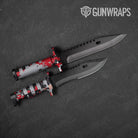 Broken Plaid Red Camo Knife Gear Skin Vinyl Wrap