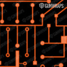Tactical Circuit Board Orange Gun Skin Pattern