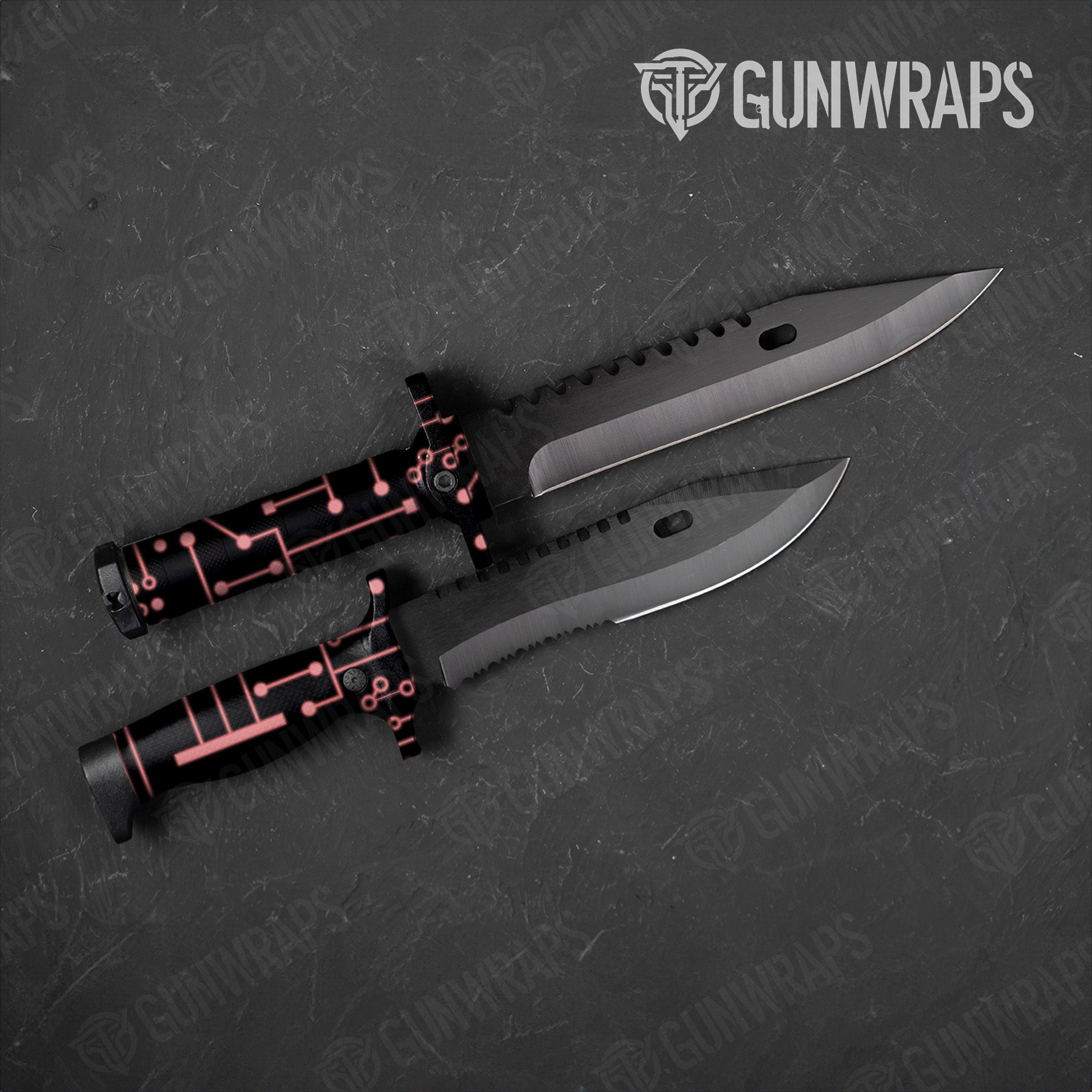 Circuit Board Pink Knife Gear Skin Vinyl Wrap