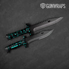 Circuit Board Tiffany Blue Knife Gear Skin Vinyl Wrap