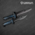 Damascus Blue Knife Gear Skin Vinyl Wrap