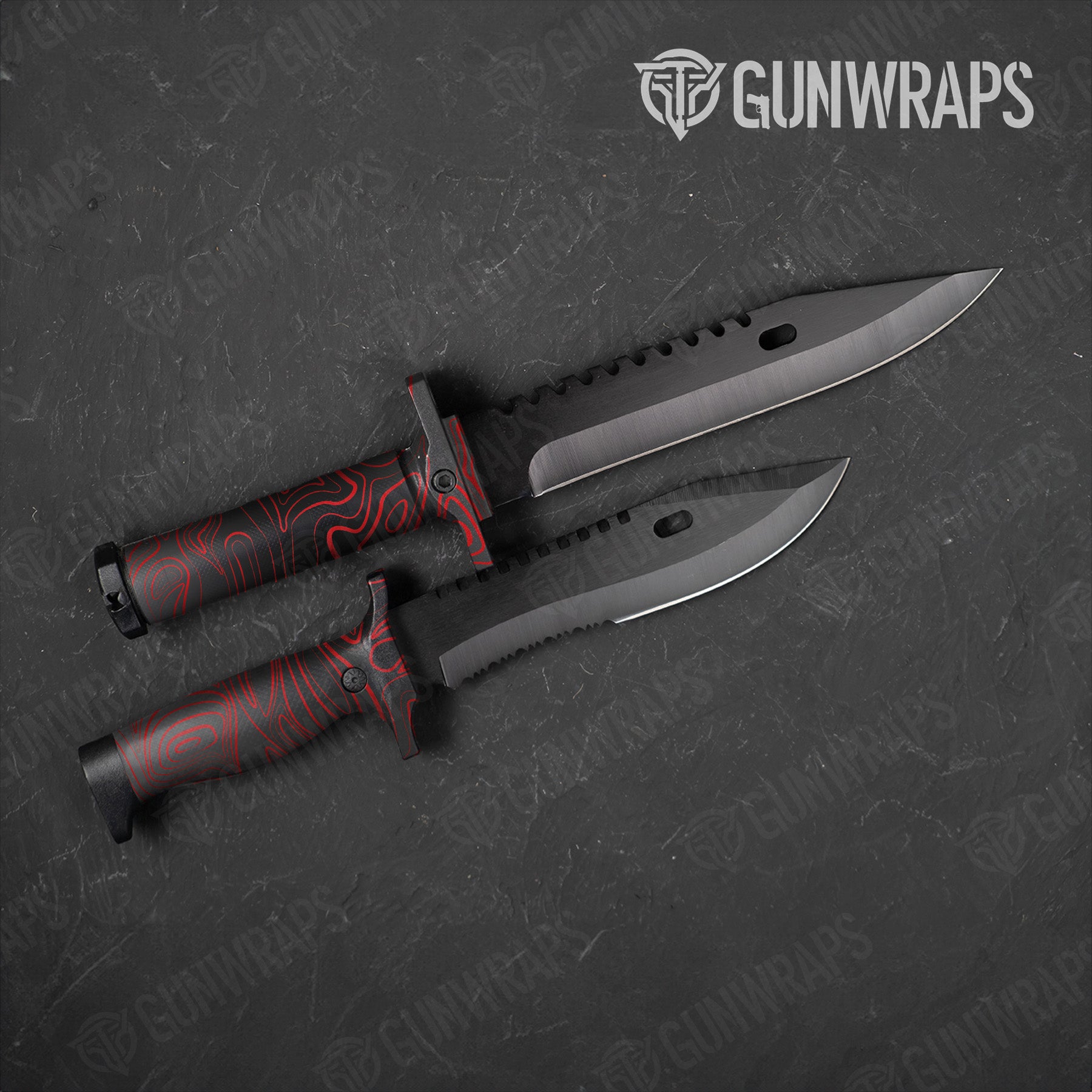 Damascus Red Knife Gear Skin Vinyl Wrap