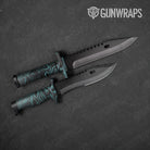 Damascus Tiffany Blue Knife Gear Skin Vinyl Wrap
