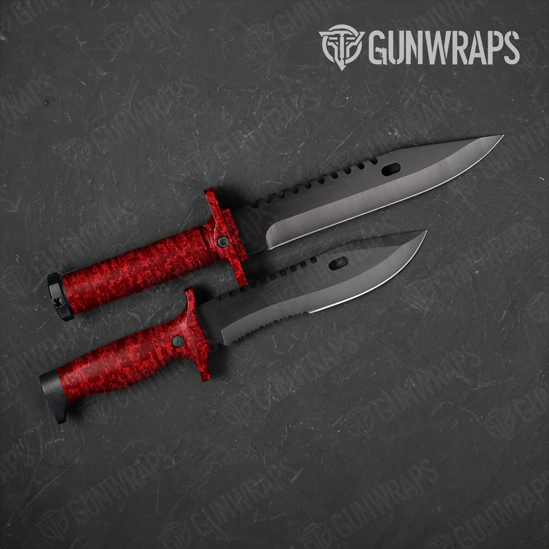 Digital Elite Red Camo Knife Gear Skin Vinyl Wrap