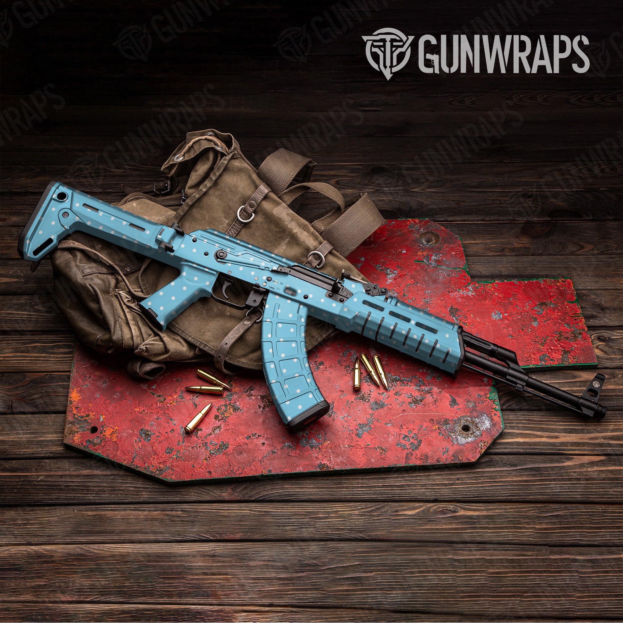AK 47 Dotted Blue Gun Skin Pattern