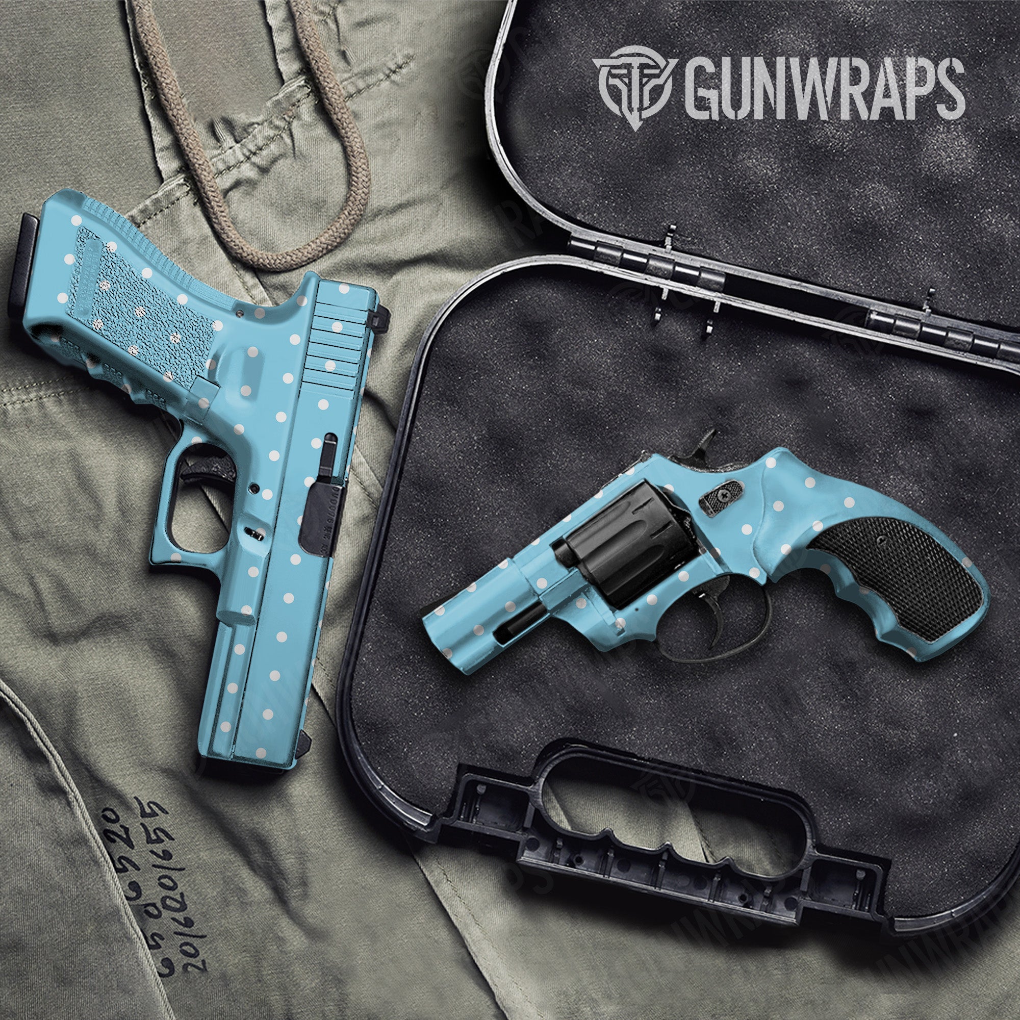Pistol & Revolver Dotted Blue Gun Skin Pattern