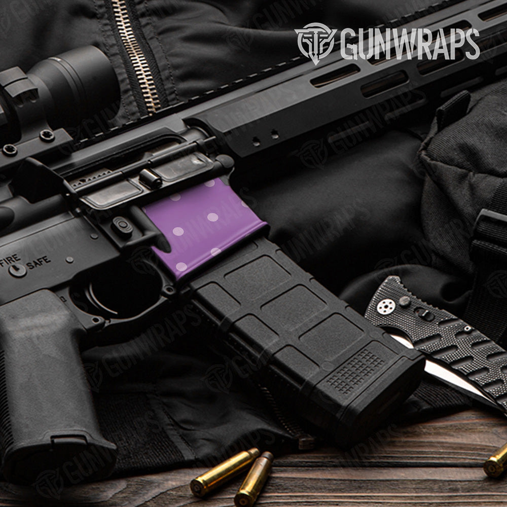 AR 15 Mag Well Dotted Lavender Gun Skin Pattern