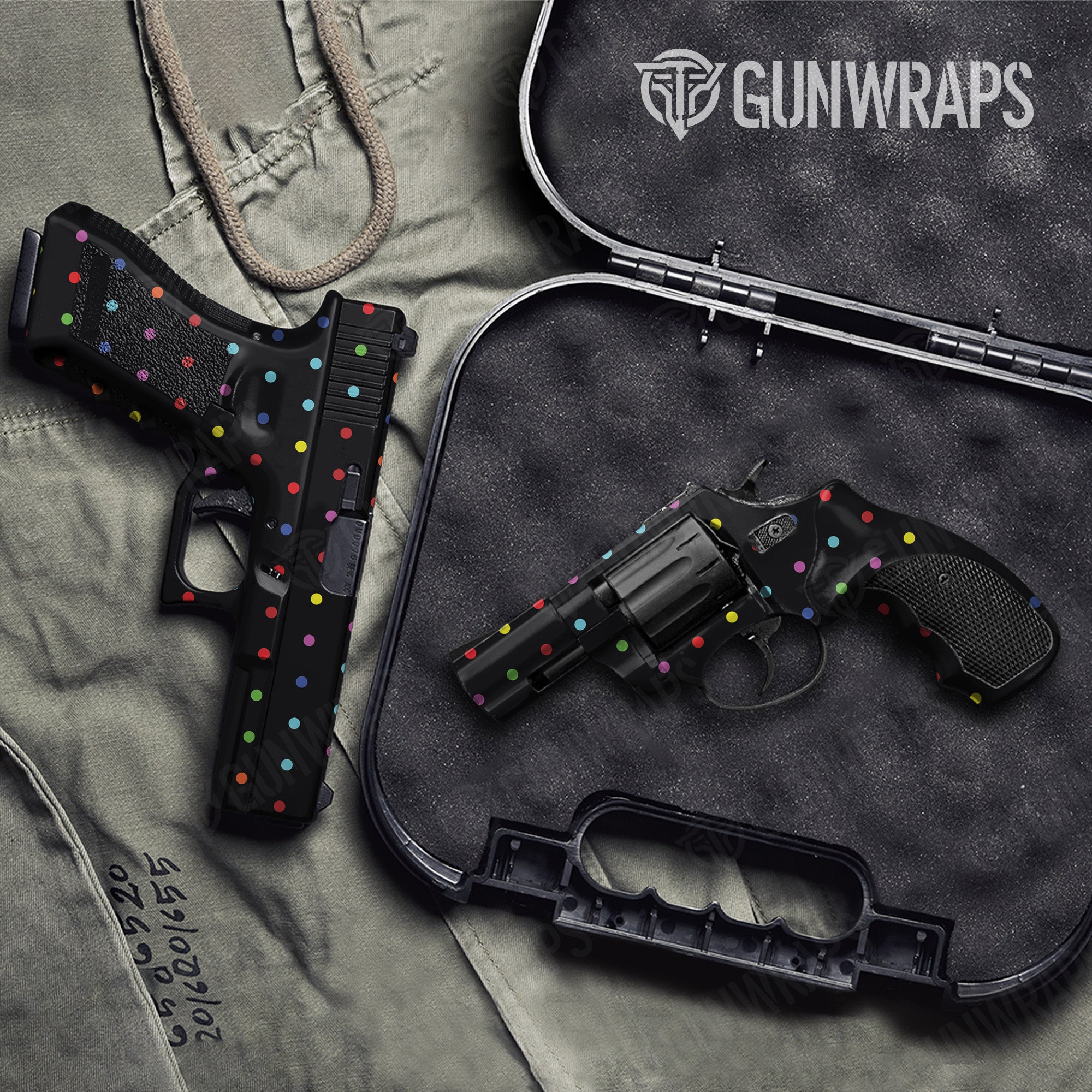Pistol & Revolver Dotted Multicolor Gun Skin Pattern