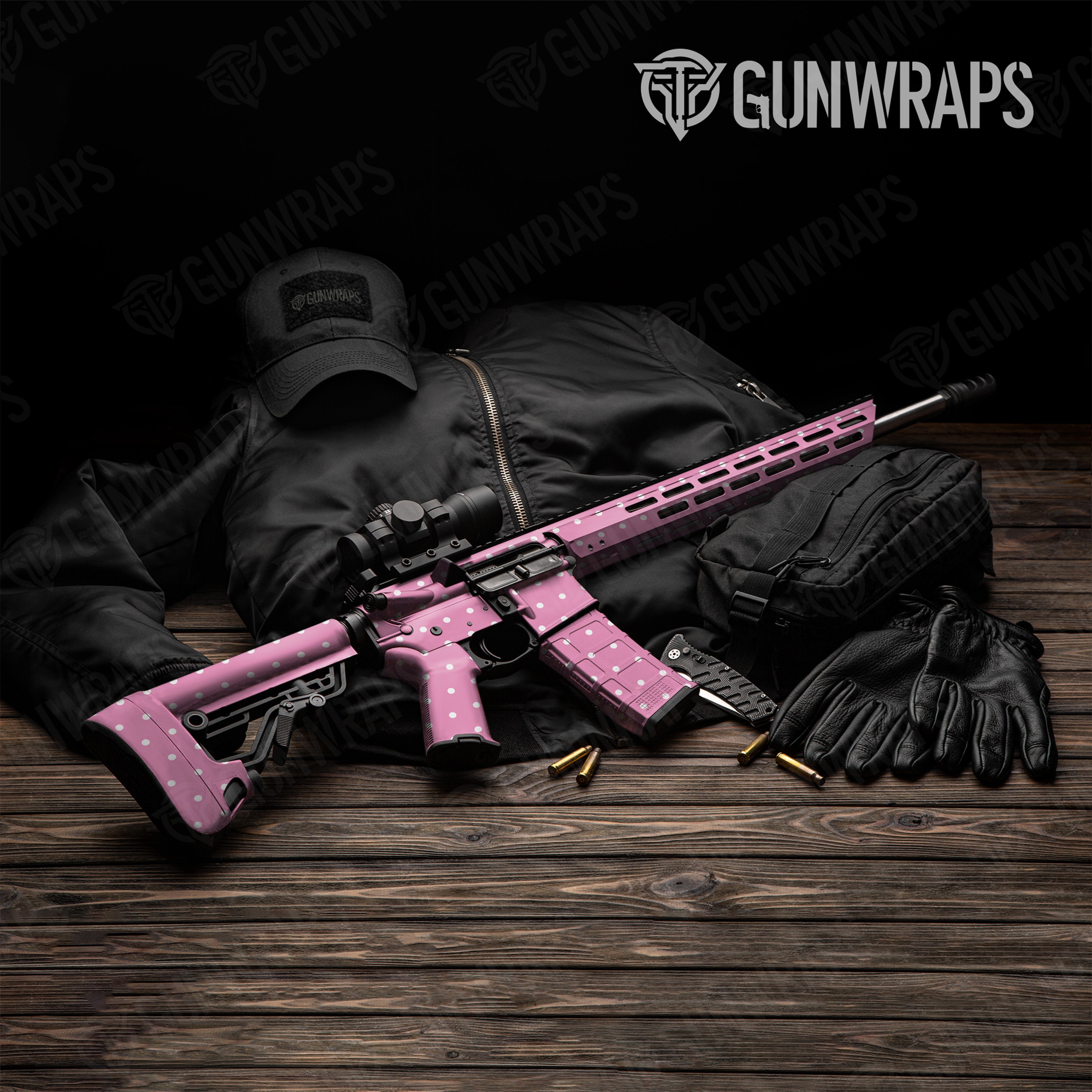AR 15 Dotted Pink Gun Skin Pattern