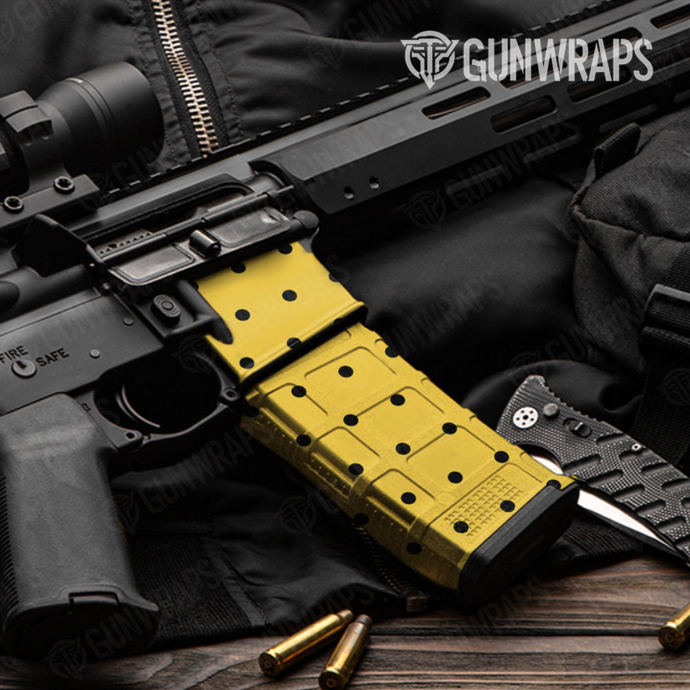 AR 15 Mag & Mag Well Dotted Sunflower Gun Skin Pattern