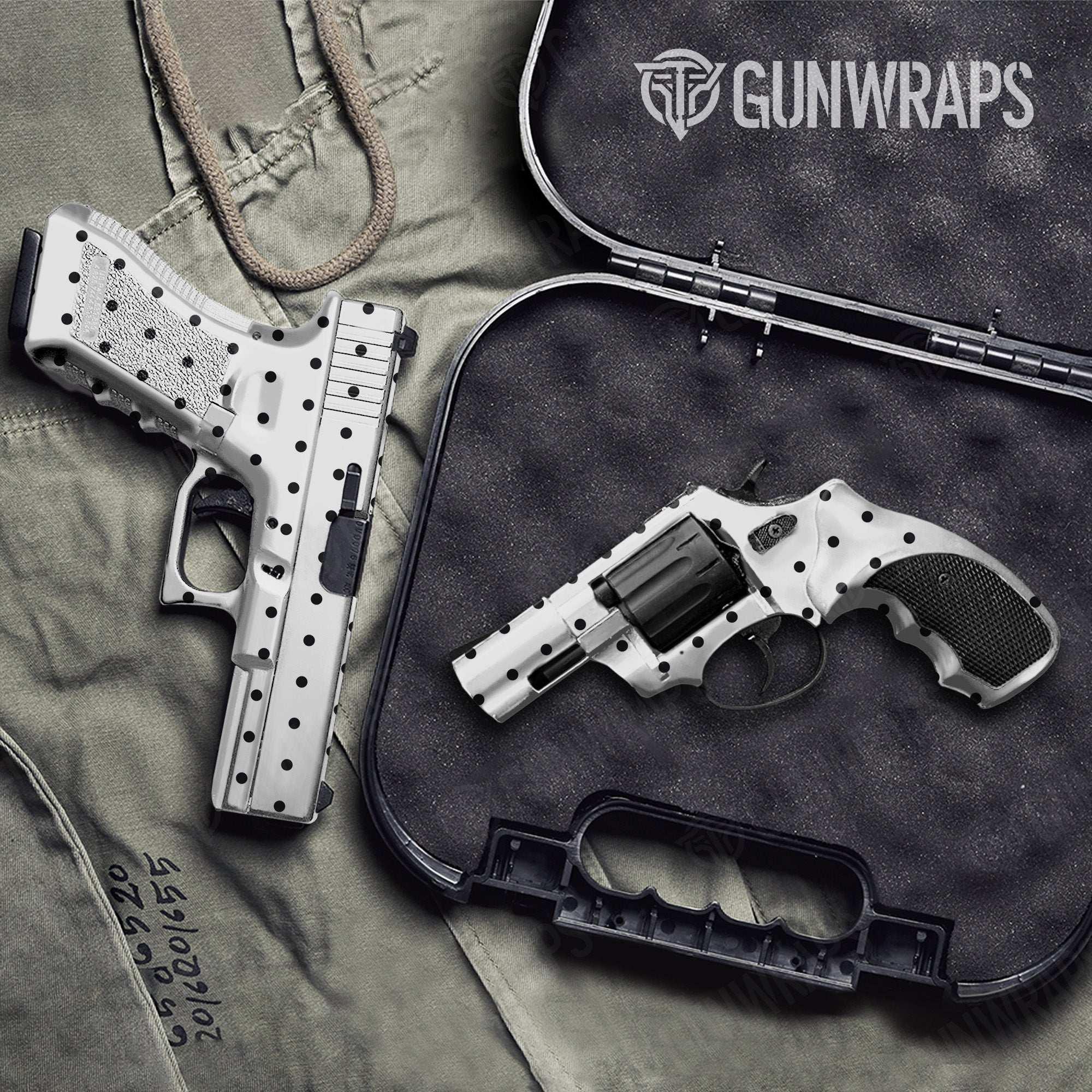 Pistol & Revolver Dotted White Gun Skin Pattern