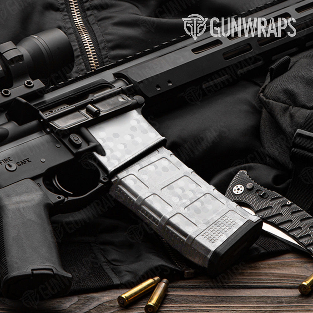 AR 15 Mag & Mag Well Eclipse Camo Elite White Gun Skin Pattern