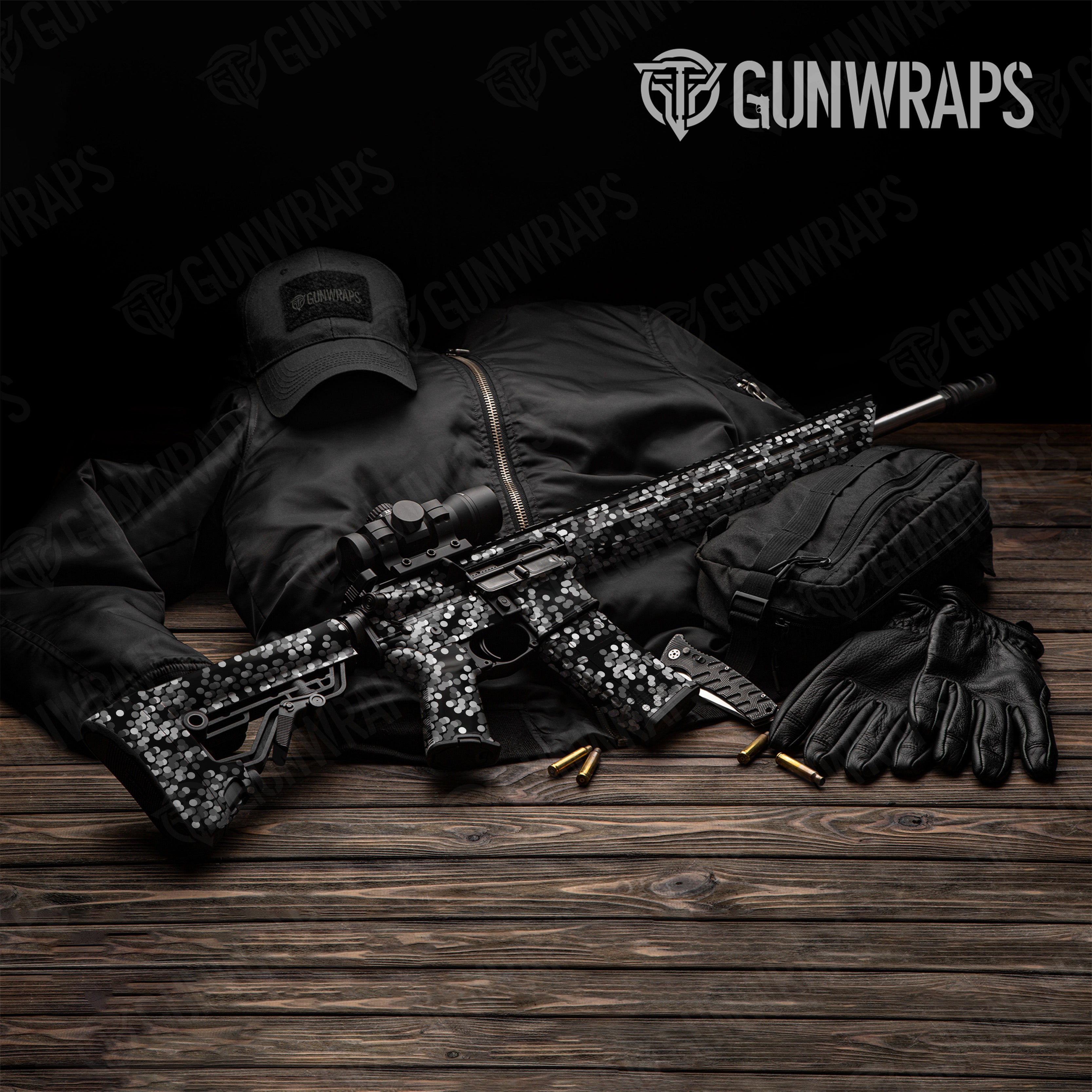 AR 15 Eclipse Camo Grayscale Gun Skin Pattern