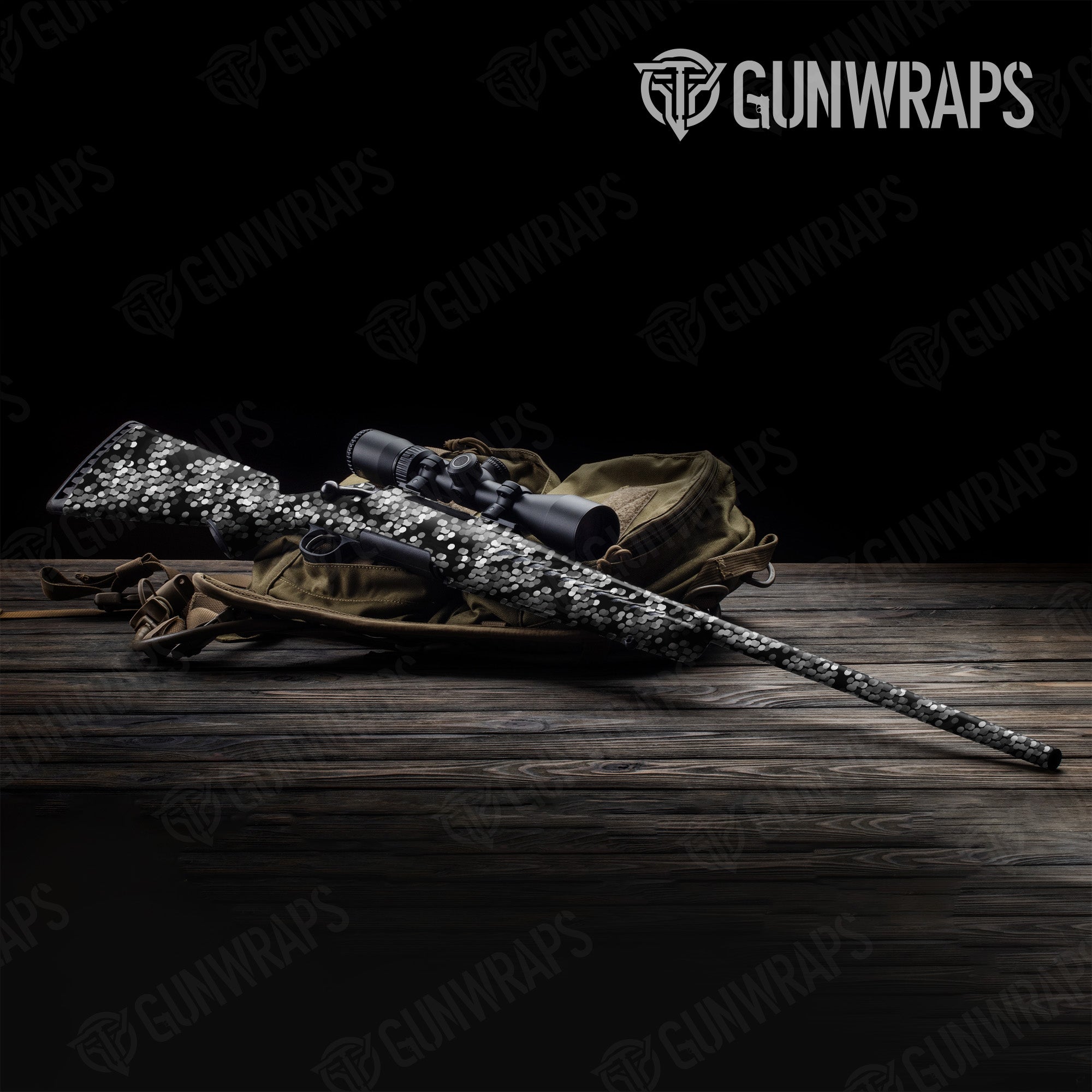 Rifle Eclipse Camo Grayscale Gun Skin Pattern