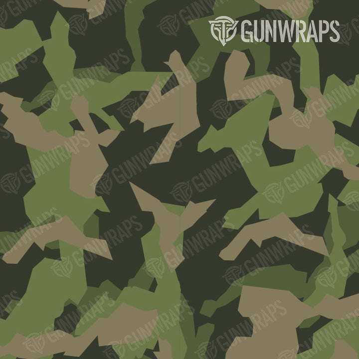 Rifle Erratic Army Green Camo Gun Skin Pattern