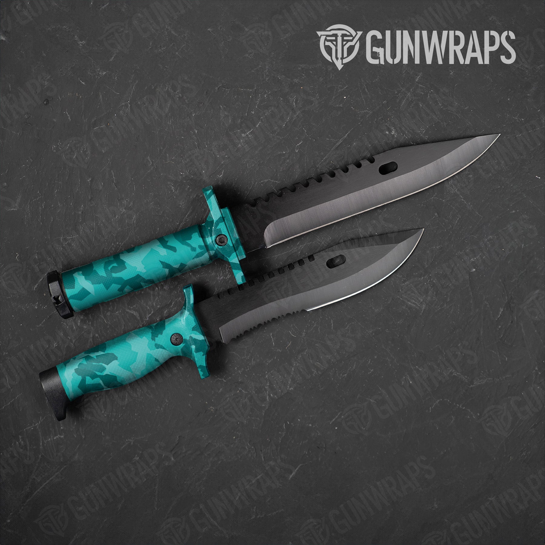 Erratic Elite Tiffany Blue Camo Knife Gear Skin Vinyl Wrap