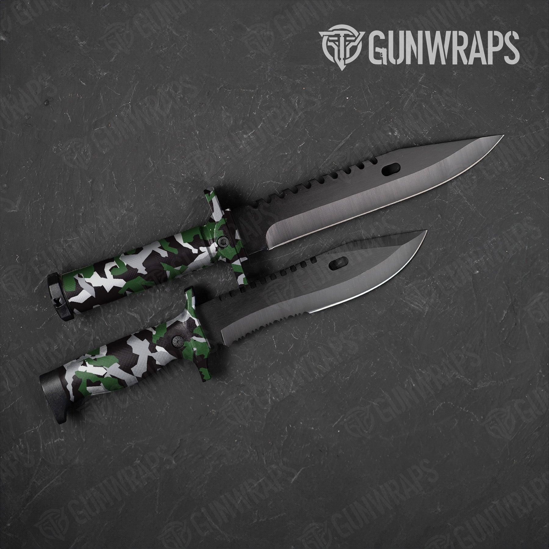 Erratic Green Tiger Camo Knife Gear Skin Vinyl Wrap