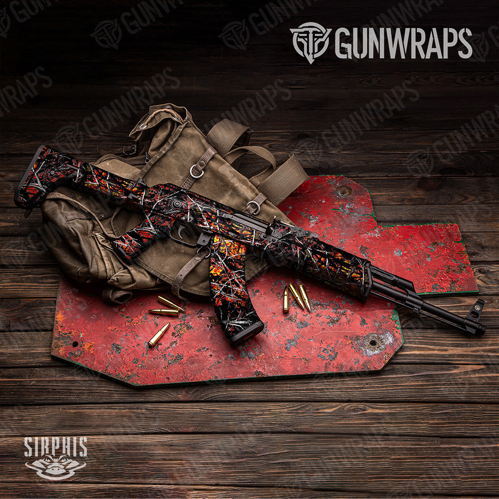 AK 47 Sirphis Wildfire Camo Gun Skin Vinyl Wrap