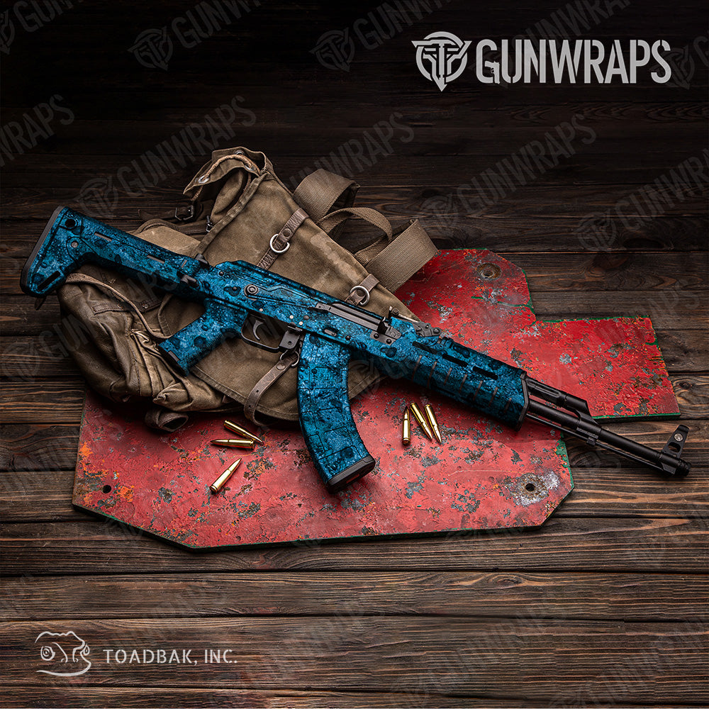 AK 47 Toadaflage Blue Camo Gun Skin Vinyl Wrap