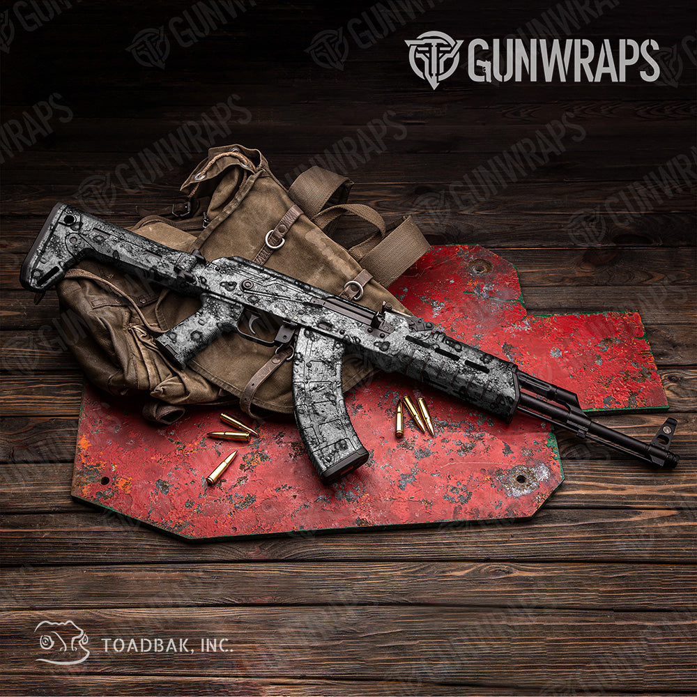 AK 47 Toadaflage White Camo Gun Skin Vinyl Wrap