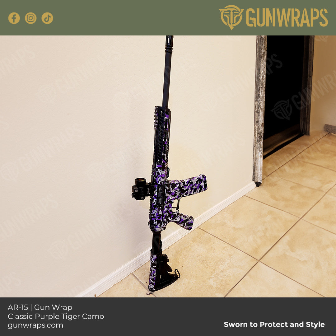 ar 15 purple tiger camo wrap